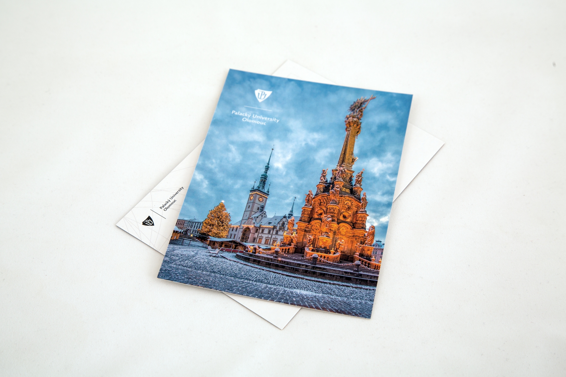 Pohlednice Olomouc vánoční se Sloupem nejsvětější trojice